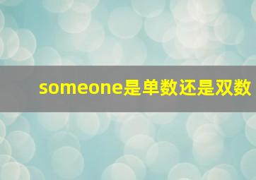 someone是单数还是双数