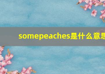 somepeaches是什么意思