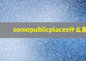 somepublicplaces什么意思