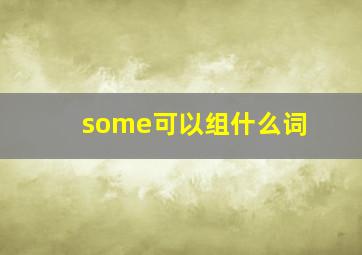 some可以组什么词