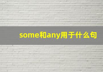 some和any用于什么句