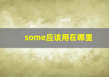 some应该用在哪里