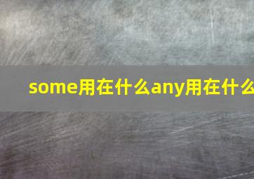 some用在什么any用在什么