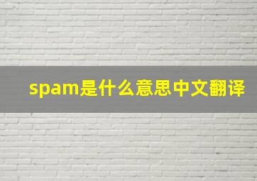 spam是什么意思中文翻译