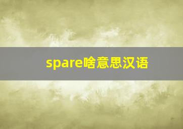 spare啥意思汉语