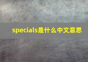 specials是什么中文意思