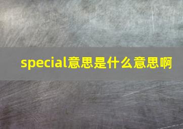 special意思是什么意思啊