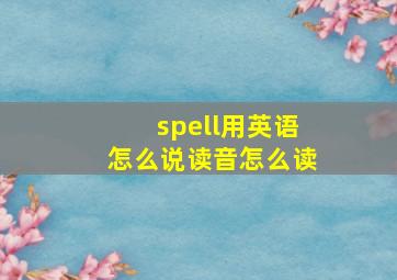 spell用英语怎么说读音怎么读