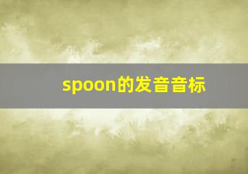 spoon的发音音标