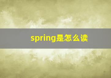 spring是怎么读