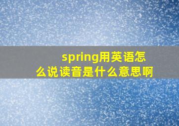 spring用英语怎么说读音是什么意思啊