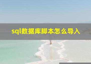 sql数据库脚本怎么导入