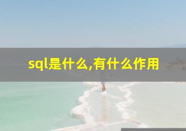 sql是什么,有什么作用