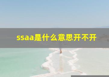 ssaa是什么意思开不开