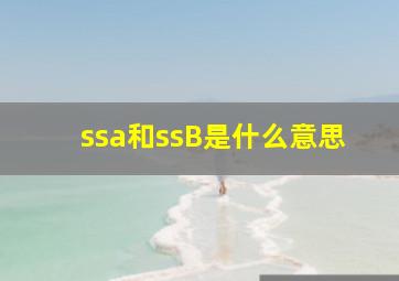 ssa和ssB是什么意思