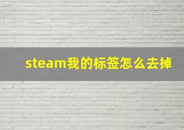 steam我的标签怎么去掉