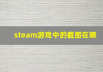 steam游戏中的截图在哪