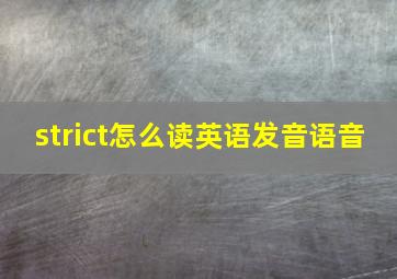 strict怎么读英语发音语音