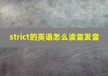 strict的英语怎么读音发音