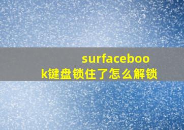 surfacebook键盘锁住了怎么解锁