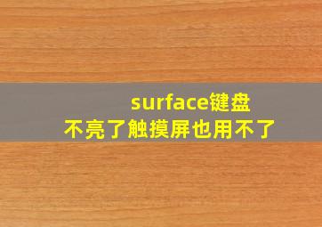 surface键盘不亮了触摸屏也用不了