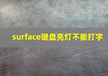 surface键盘亮灯不能打字