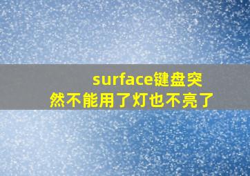 surface键盘突然不能用了灯也不亮了