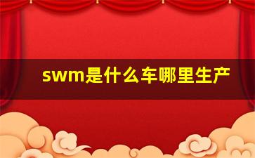 swm是什么车哪里生产