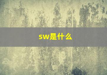 sw是什么