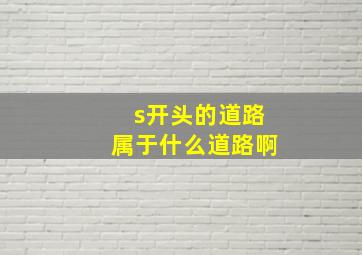 s开头的道路属于什么道路啊