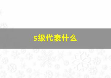 s级代表什么