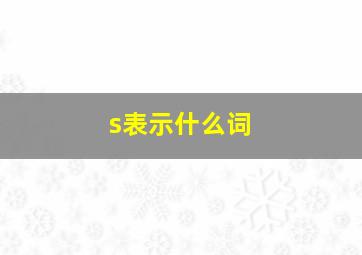 s表示什么词