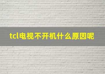 tcl电视不开机什么原因呢