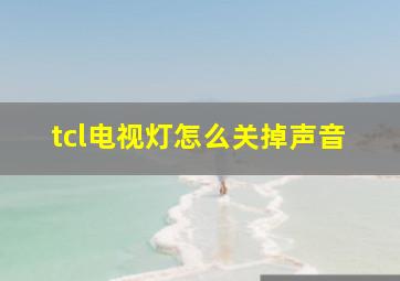 tcl电视灯怎么关掉声音