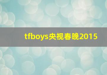 tfboys央视春晚2015