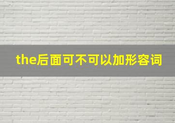 the后面可不可以加形容词