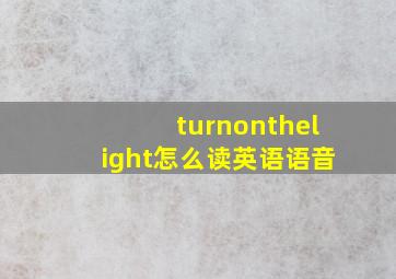 turnonthelight怎么读英语语音