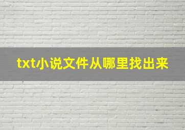 txt小说文件从哪里找出来