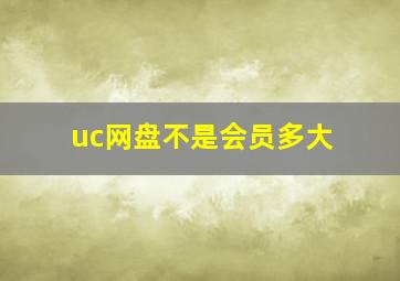 uc网盘不是会员多大