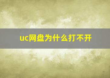 uc网盘为什么打不开