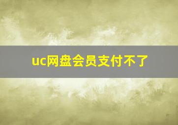 uc网盘会员支付不了