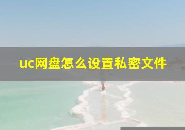 uc网盘怎么设置私密文件