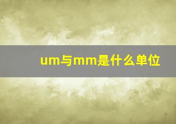 um与mm是什么单位