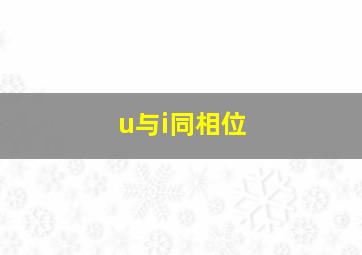 u与i同相位