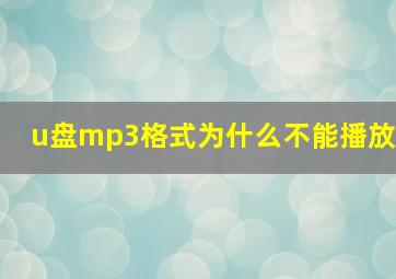 u盘mp3格式为什么不能播放