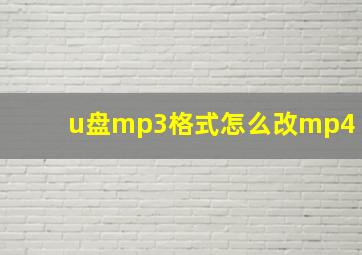 u盘mp3格式怎么改mp4