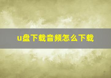 u盘下载音频怎么下载