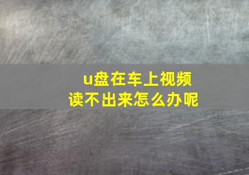 u盘在车上视频读不出来怎么办呢