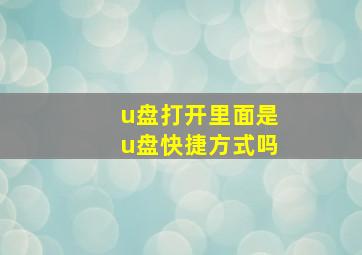 u盘打开里面是u盘快捷方式吗