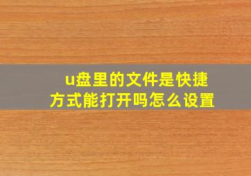 u盘里的文件是快捷方式能打开吗怎么设置